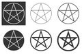 Pentagram vector icon. Isolated vector Illustration. Black on White background. EPS Illustration.